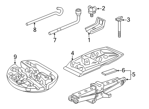 2017 Honda Odyssey Jack & Components Cover, Emergency Tire Diagram for 89332-TK8-A00