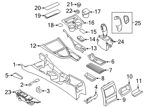 2017 BMW 230i Console Centre Console Diagram for 51167945417