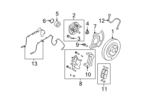 2009 Ford Edge Anti-Lock Brakes Caliper Support Diagram for 7T4Z-2B293-B