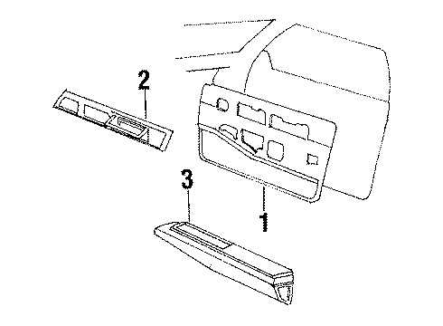 1986 Buick Electra Interior Trim - Front Door Armrest Asm-Front Side Door *Saphire V/Dark Diagram for 20695648