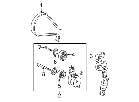 2009 Honda Accord Belts & Pulleys Tensioner Assy., Auto Diagram for 31170-R40-A02