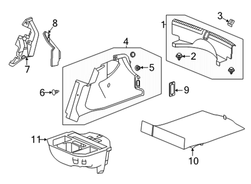 2022 Acura TLX Interior Trim - Rear Body Label, Rear Fuse Box Diagram for 38235-TGV-A00