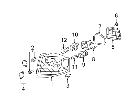 2010 Acura MDX Bulbs Led Assembly, L Diagram for 33552-STX-A11