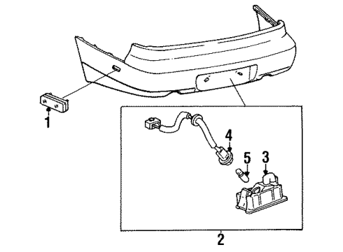 1997 Lexus GS300 Bulbs License Lamp Diagram for 81271-30240