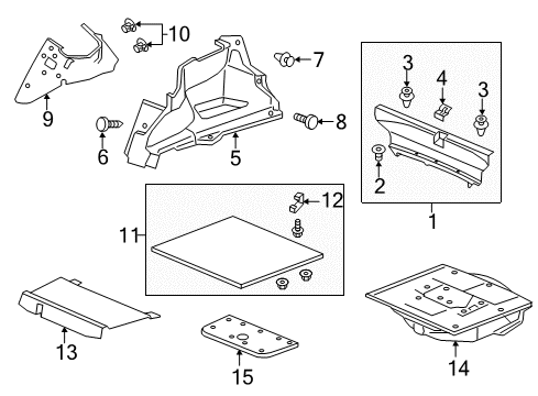 2015 Acura TLX Interior Trim - Rear Body Lining Assembly, Trunk Floor (Premium Black) Diagram for 84620-TZ7-A01ZA