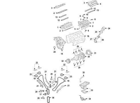 2020 Jeep Gladiator Engine Parts, Mounts, Cylinder Head & Valves, Camshaft & Timing, Variable Valve Timing, Oil Cooler, Oil Pan, Oil Pump, Adapter Housing, Crankshaft & Bearings, Pistons, Rings & Bearings INSULATOR-Engine Mount Diagram for 68497467AA