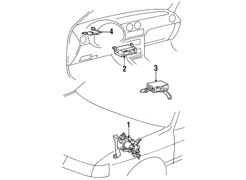 1995 Toyota Paseo Cruise Control System Actuator Assembly Diagram for 88200-16040