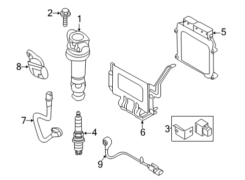 2018 Kia Soul Powertrain Control Bracket-ECU Diagram for 391092BPA0