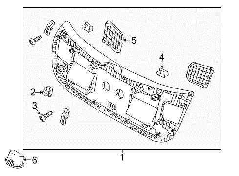 2022 Kia Rio Interior Trim - Lift Gate Damper-Covering Shelf Center Trim Diagram for 85956-2F200