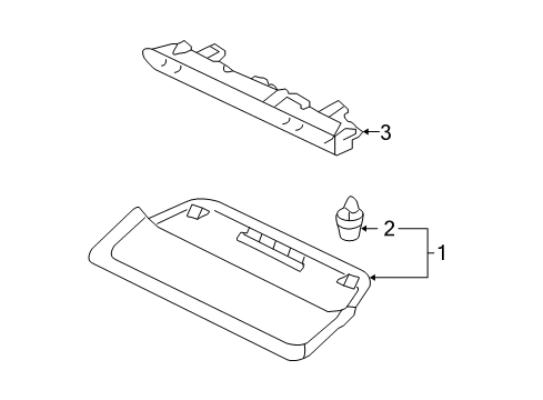 2008 Acura TL High Mount Lamps Light Assembly, High Mount Stop Diagram for 34270-SEP-A01