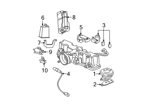 1998 Pontiac Sunfire EGR System PIPE, Emission System Diagram for 24575433