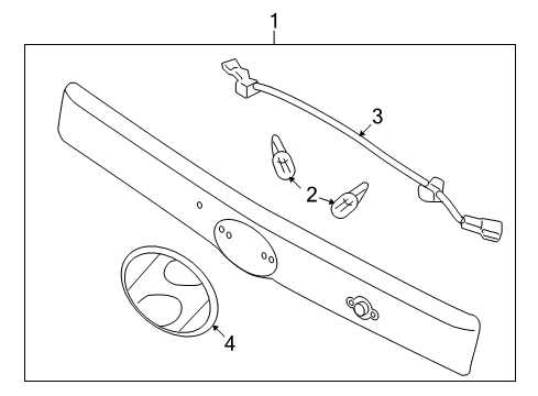 2008 Hyundai Entourage Bulbs Lamp Assembly-License Diagram for 92501-4J010