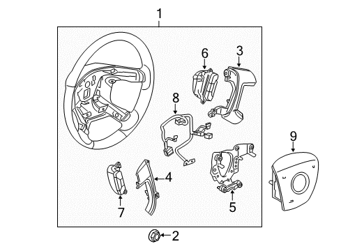 2014 Buick Enclave Steering Column, Steering Wheel Cover Diagram for 15919310