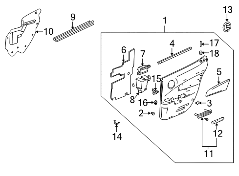 2008 Pontiac Grand Prix Interior Trim - Rear Door Sealing Strip Asm-Rear Side Door Window Inner Diagram for 15248227