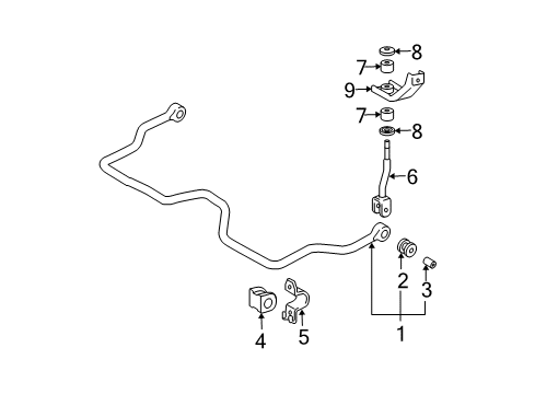 2002 Toyota Tacoma Stabilizer Bar & Components - Rear Bar Sub-Assy, Rear Stabilizer Diagram for 48805-AD020