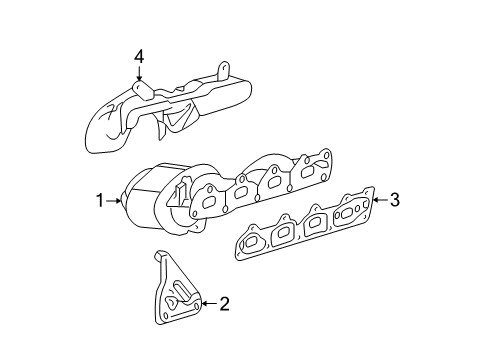 2009 Saturn Aura Exhaust Manifold Exhaust Manifold Diagram for 12626525