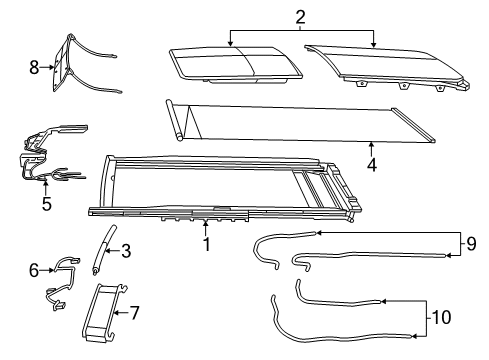 2016 Chrysler 200 Sunroof Frame-SUNROOF Diagram for 68231386AA