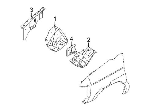 2011 Ford E-250 Structural Components & Rails Apron Panel Diagram for 9C2Z-16061-B