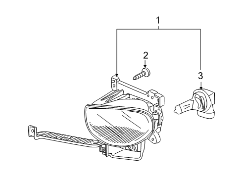 2009 Acura TL Bulbs Foglight Assembly, Left Front Diagram for 33950-TK4-A01