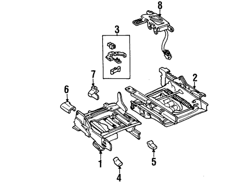 1999 Ford Crown Victoria Tracks & Components Seat Track Bracket Assembly Diagram for F5AZ-14536-B