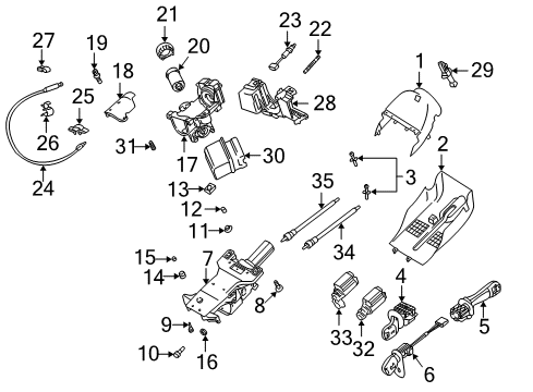 2001 BMW M5 Switches Shaft Longitudinal Adjusting Diagram for 32311159013