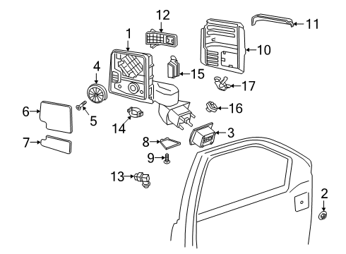 2020 Chevrolet Silverado 1500 Outside Mirrors Puddle Lamp Diagram for 23444108