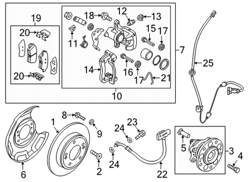 2020 Kia Niro EV Rear Brakes Cover-Dust RR, RH Diagram for 58245-K4000