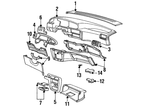 1994 Ford Aerostar Instrument Panel Cluster Panel Diagram for F29Z11044D70B