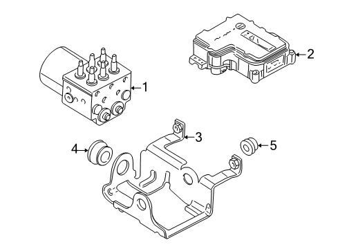 2006 Chevrolet Silverado 1500 ABS Components Electronic Brake Control Module Assembly Diagram for 15219559