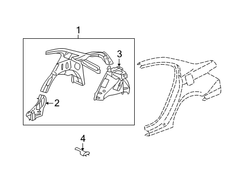 2012 Honda Accord Inner Structure - Quarter Panel Extension L, RR W/Arch Diagram for 64720-TA5-A01ZZ