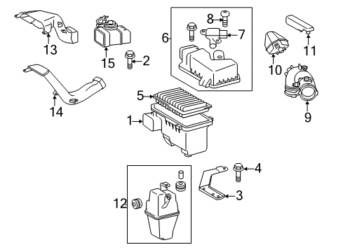 2011 Toyota Highlander Filters Upper Resonator Diagram for 17893-0V040