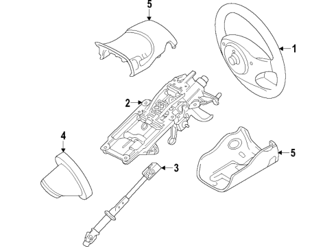 2018 Ford Explorer Steering Column & Wheel, Steering Gear & Linkage Steering Wheel Diagram for FB5Z-3600-AA