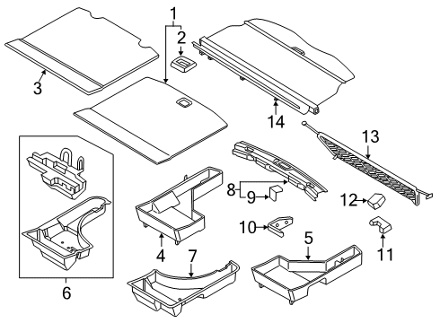2020 Lincoln Nautilus Interior Trim - Rear Body Luggage Cover Diagram for FA1Z-5845440-AF