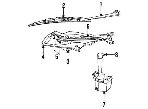 1995 Chrysler Concorde Wiper & Washer Components Blade WIPER Blade Diagram for 4723445