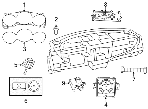 2011 Dodge Avenger Instruments & Gauges Cluster-Instrument Panel Diagram for 56046513AH