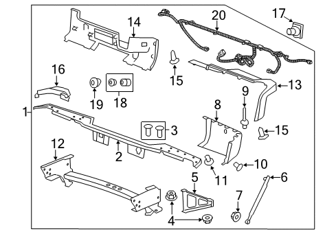 2014 GMC Sierra 2500 HD Parking Aid Module Diagram for 22744241