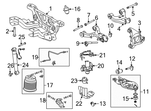 2016 Toyota Sequoia Rear Suspension Components, Lower Control Arm, Upper Control Arm, Ride Control, Stabilizer Bar Knuckle Diagram for 42304-0C020