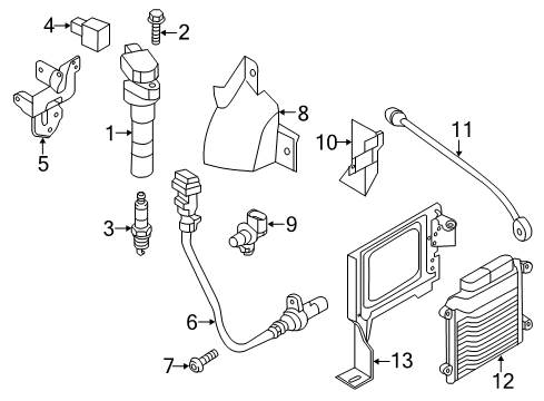 2013 Hyundai Santa Fe Sport Ignition System Spark Plug Assembly Diagram for 18847-11160