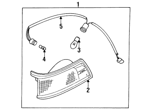 1986 Nissan Maxima Front Lamps - Side Marker Lamps Lamp Side FLHSR LH Diagram for 26115-15E00