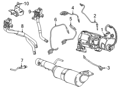 2022 GMC Yukon Emission Components Mount Bracket Diagram for 55510056