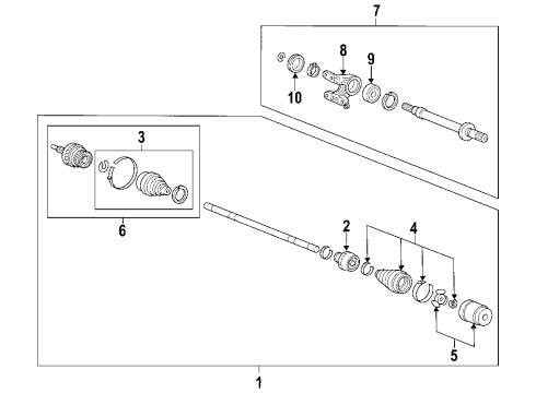 2009 Honda Element Front Axle Shafts & Joints, Drive Axles Damper, Dynamic Diagram for 44351-SCV-A02