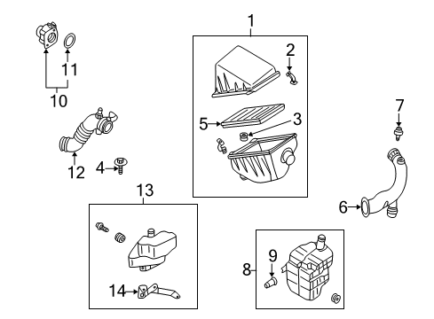 2000 Nissan Altima Powertrain Control Air Intake-Air Cleaner Assembly Diagram for 16500-0Z000