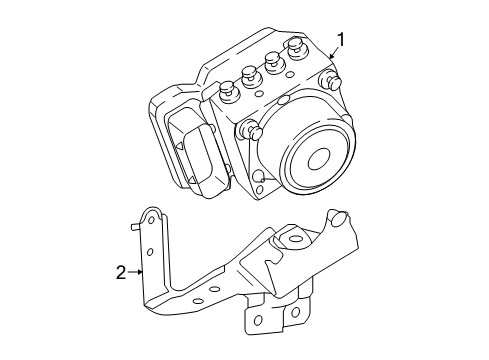 2020 Nissan Murano ABS Components Aniti Skid Actuator And Ecu Assembly Diagram for 47660-9UF6A