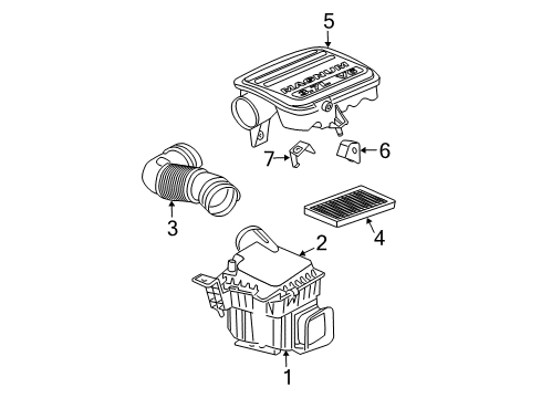 2005 Dodge Durango Air Intake Body-Air Cleaner Diagram for 53032529AD