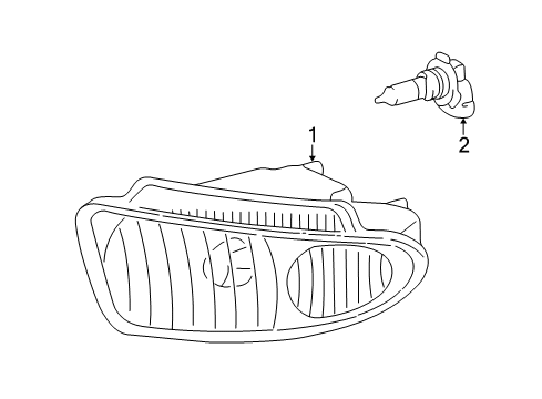 2001 Lexus LS430 Bulbs Lamp Unit, Fog Lamp, RH Diagram for 81211-50051