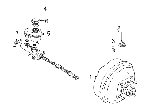 2008 Chevrolet Corvette Hydraulic System Power Brake Booster ASSEMBLY Diagram for 15237761