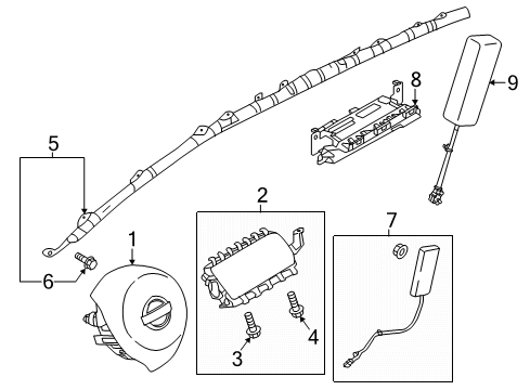 2022 Nissan Rogue Sport Air Bag Components Wire Assembly-Steering Diagram for B5554-6MA0B