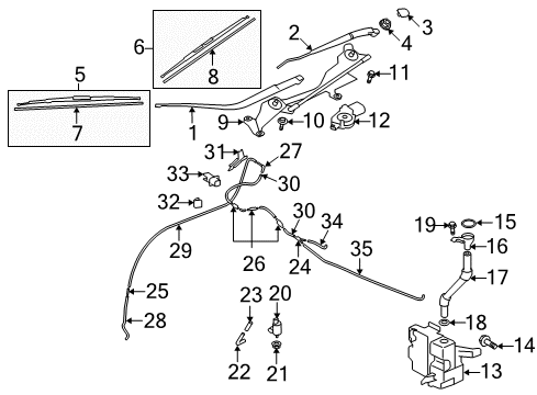 2008 Mitsubishi Outlander Wiper & Washer Components Shield-WIPER Arm Diagram for MB821132