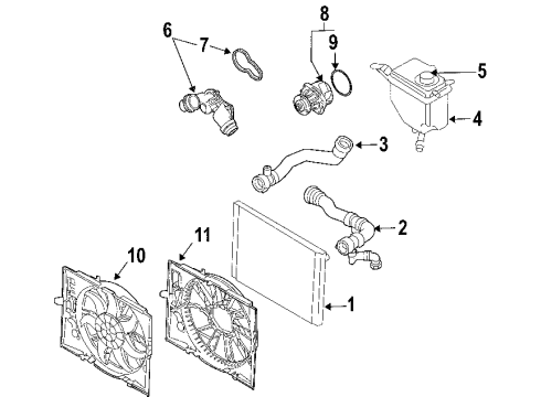 2006 BMW X3 Radiator & Components, Water Pump, Cooling Fan Engine Cooling Fan Assembly Diagram for 17113452509