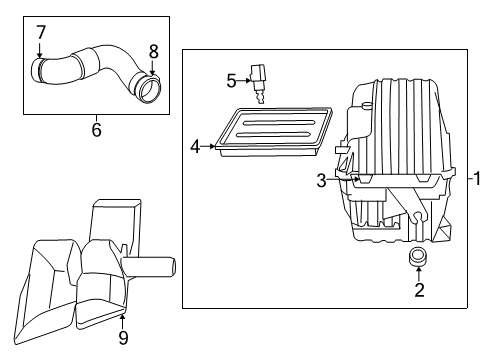 2014 Dodge Journey Air Intake Clamp-Hose To Air Cleaner Diagram for 6509263AA